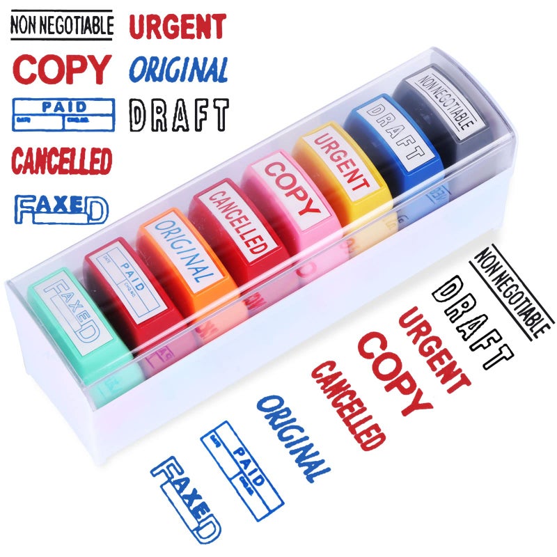 Swity Home Self-Inking Teacher Stamp Set Mess-Free Motivation Teacher Grading Stamp Set Teachers Review Homework Feedback Stamps for Classroom Grading Encouragement Motivation Recognition 8 Pcs - Image 1